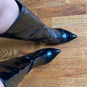 Steve Madden Nikitta croc embossed knee high boot